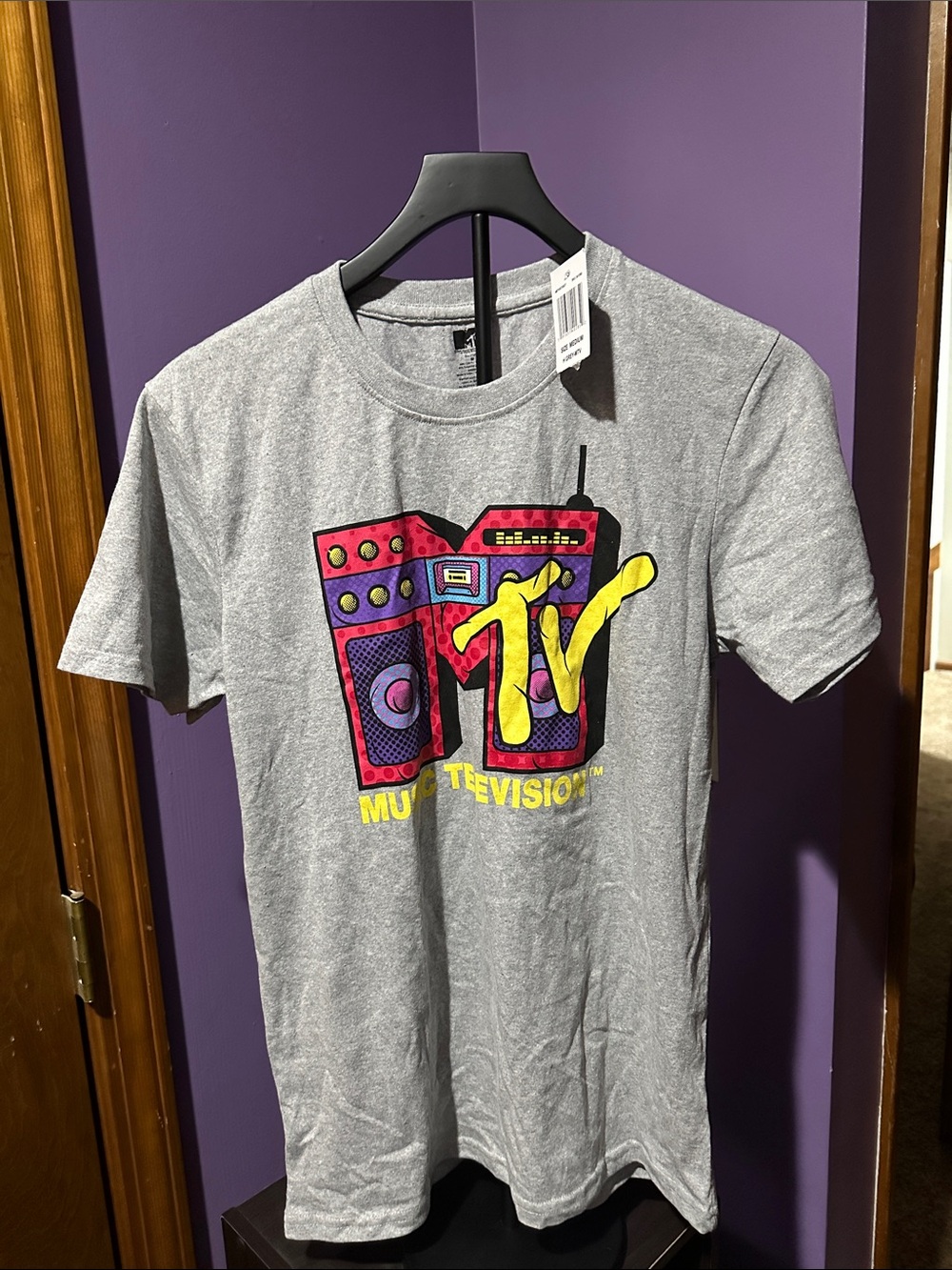 MTV Black Logo Heather Gray Crewneck Tee